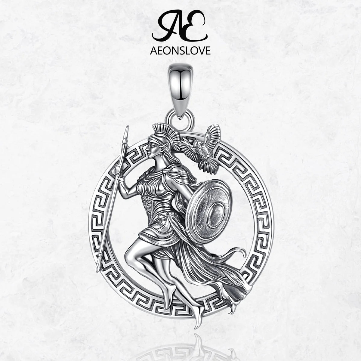 Athena Owl Amulet Necklace, S925 Sterling Silver