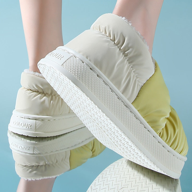 EOFK Women Slipper Winter Thick Bottom House Warm Short Plush Couple Fashion Casual House Daily Woman Shoes Footwear