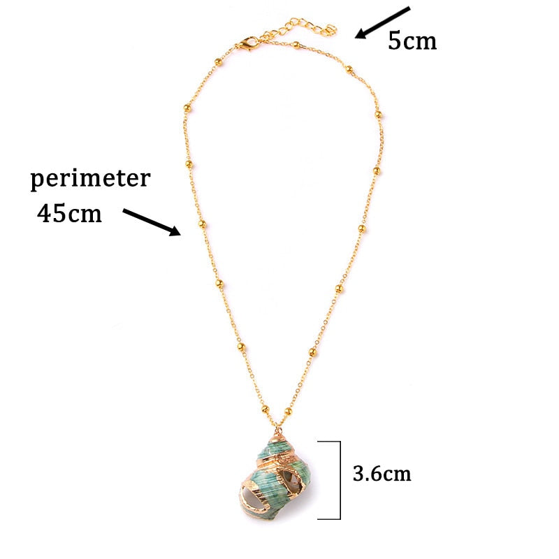 Boho Conch Shell Necklace Gold Color Beads Chain Necklace Women Simple Seashell Choker Necklace Summer Beach Jewelry Party Gift