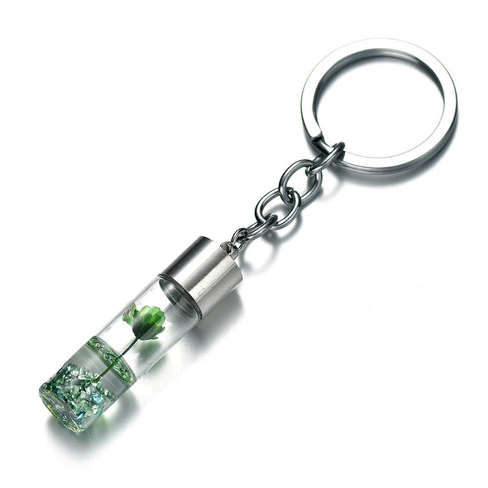 Fashion Eternal Flower Keyring Handmade Natural Plant Keychain for Women Men Bag Accessories Creative Friendship Gifts