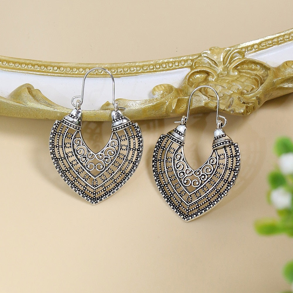 Exknl Big Long Drop Earrings for Women Geometric Bell Bohemian Cross Vintage Tassel Flower Earrings Fashion Jewelry Accessories