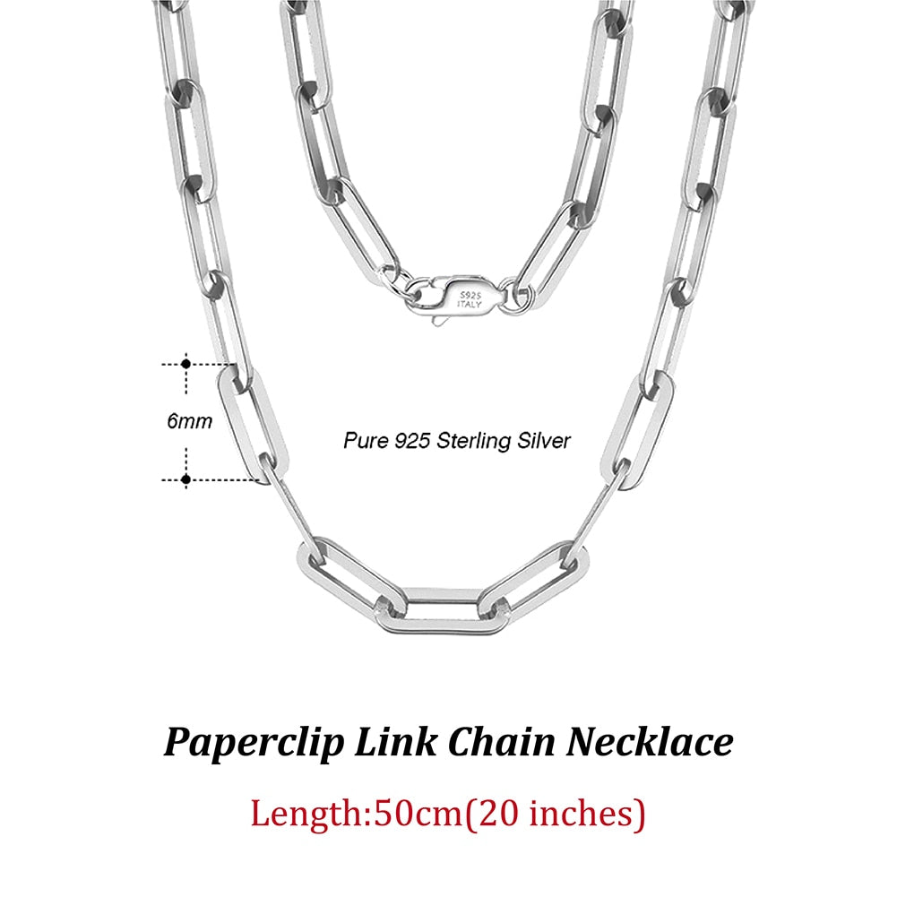 ORSA JEWELS 14K Gold Plated Genuine 925 Sterling Silver Paperclip Neck Chain 6/9.3/12mm Link Necklace for Women Men Jewelry SC39 - Charlie Dolly