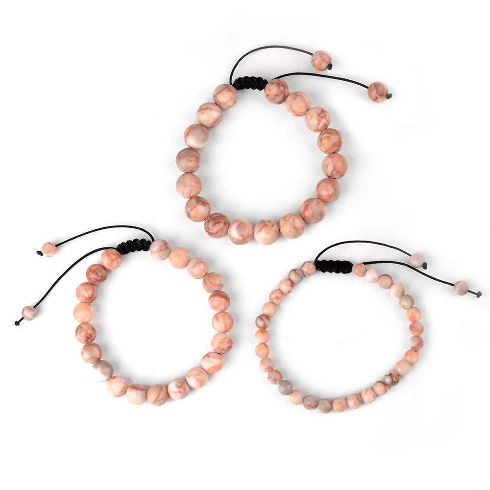 Natural Stone Beaded Bracelet — Tiger Eye, Agate & Lava