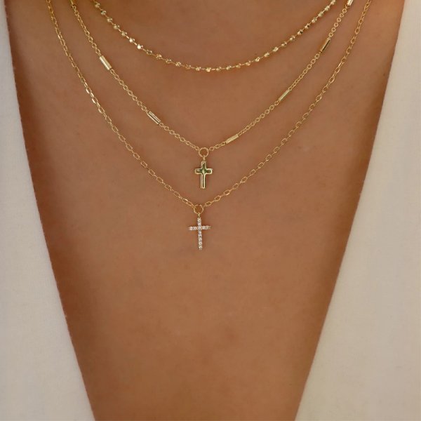 Shiny Crystal Zircon Heart Star Charm Layered Pendant Necklace for Women Charms Fashion Square Rhinestone Female Vintage Jewelry