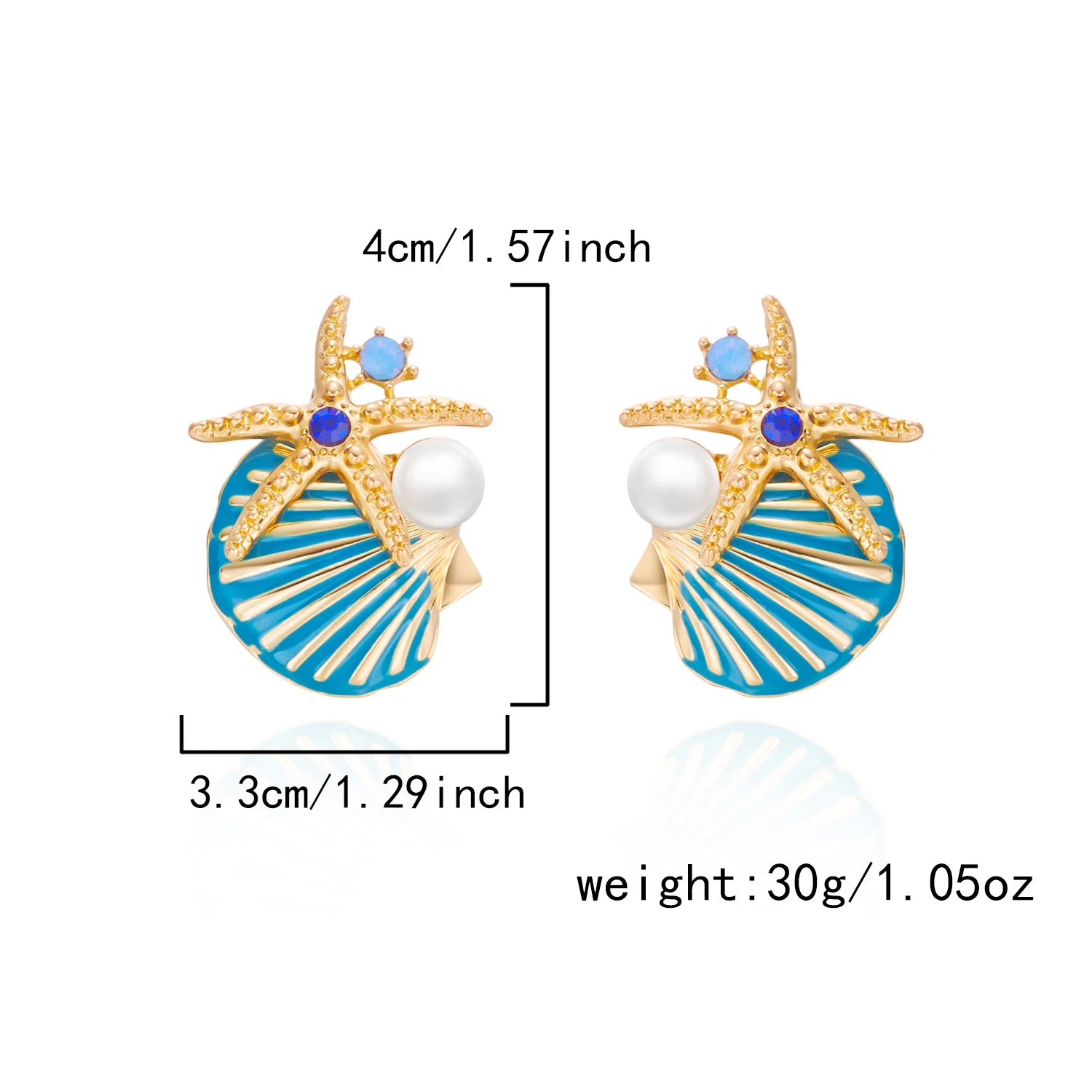Exaggerated Coral, Starfish and Scallop Ocean Necklace, Bracelet or Earring