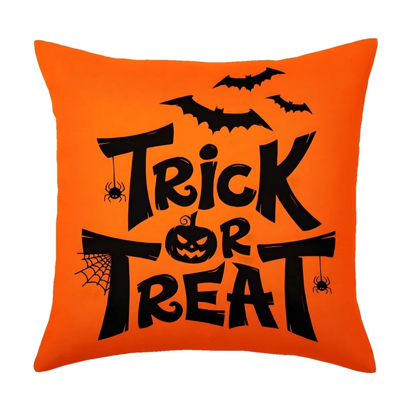 Halloween Pumpkin Ghost Pillowcase Happy Halloween Party Decorations For Home 2024 Trick or Treat Spider Bat Cat Pillow Covers - Charlie Dolly