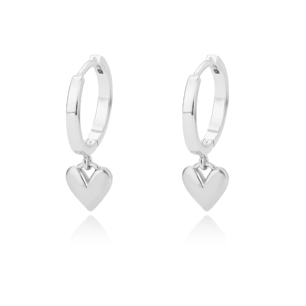 Colorful Enamel Heart Stud Earrings Jewelry