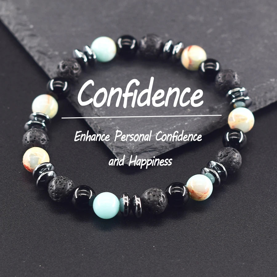 Natural Labradorite & Tiger Eye Boho Protection Bracelet, Handmade Grounding Amulet