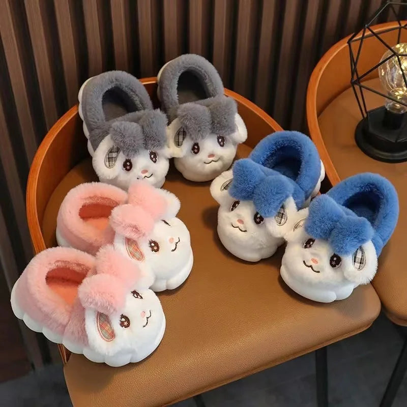 Baby Toddler Winter Slippers Children Cute Cartoon Rabbit Home Slipper Kids Indoor Warm Plush Slides Child Floor Shoes for Girls - Charlie Dolly