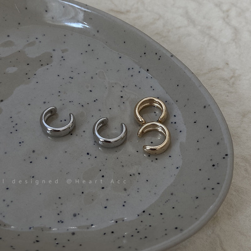 Korean Zircon Small Ear Cuff Set Ear Clips Vintage Gold Color Earcuff Cute Cartilage No Pierced Clip Earrings Women's Jewelry