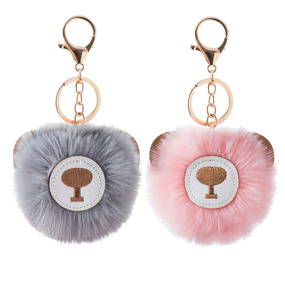 Cartoon Plush Owl Keychain With Sequin Girls Backpack Ornaments Fashion Soft Fluffy Pompom Animal Key Rings For Ladies Gifts
