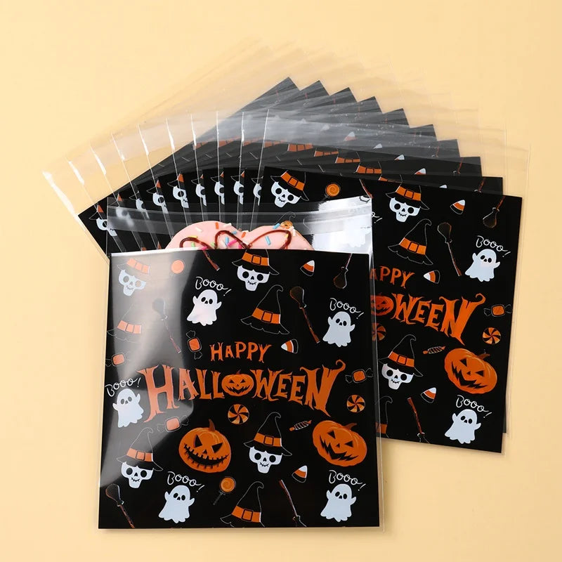 50PCS Halloween Candy Bags Halloween Party Decorations For Home 2024 Packaging Bag Pumpkin Party Ghost Halloween Decor Supplies - Charlie Dolly