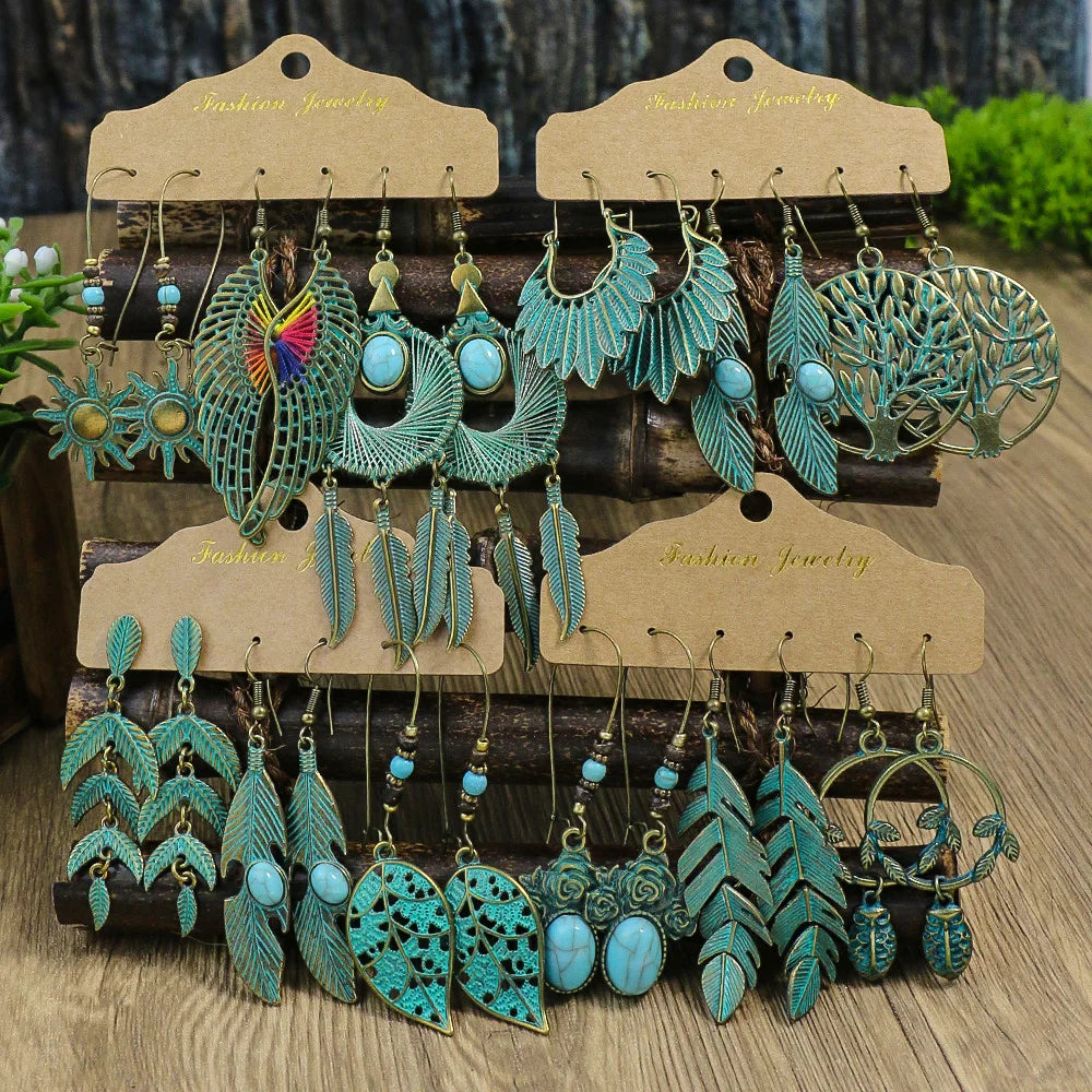 Antique Round Vintage Drop Earrings Jewelry
