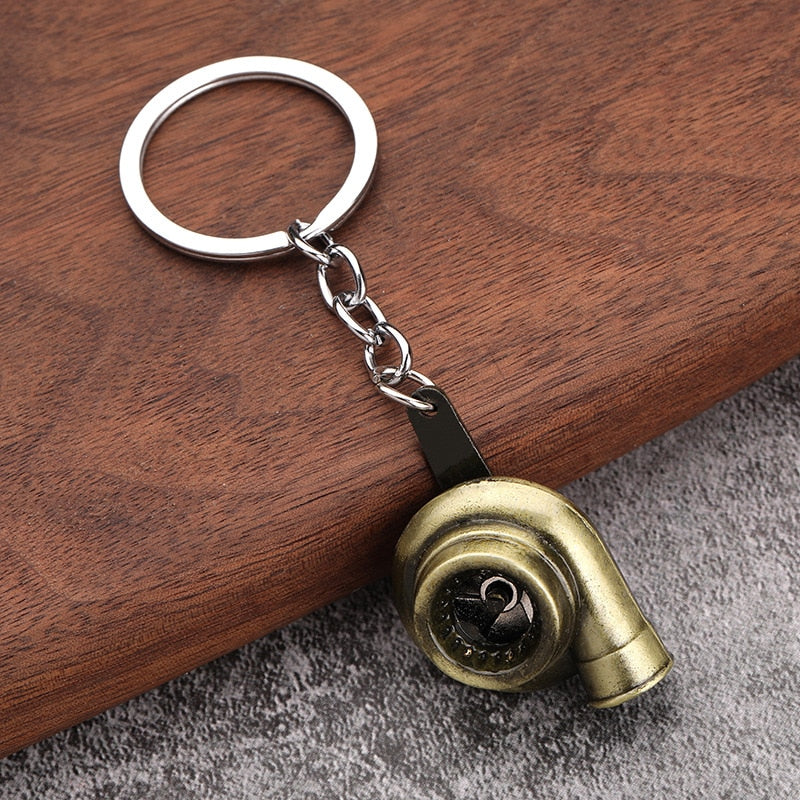 Simulation Alloy Keychain Car Modification Mini Metal Turbo Key Chain Accessories Backpack Pendant Creative Gift for Men Friends