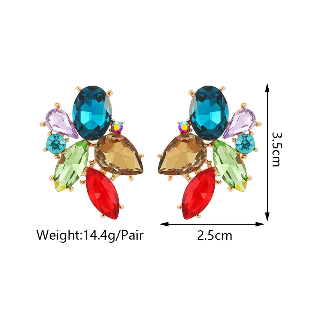 Shiny Glass Fairy Stud Earrings Jewelry
