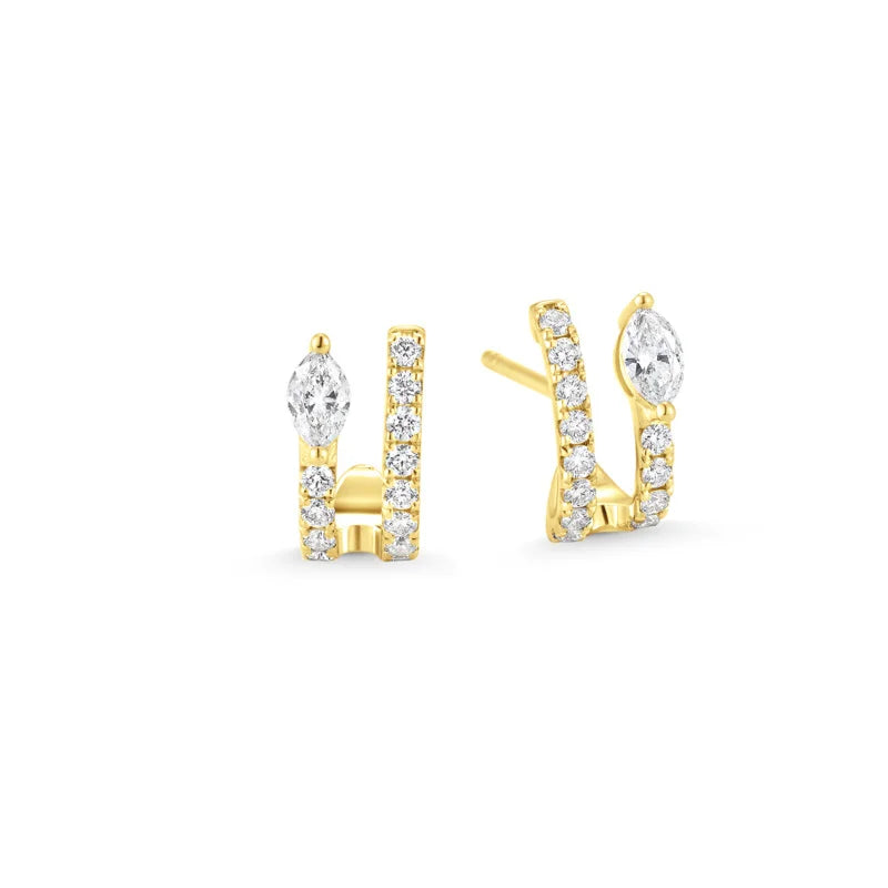 Gold Plated Cubic Zirconia Stud Earrings Jewelry