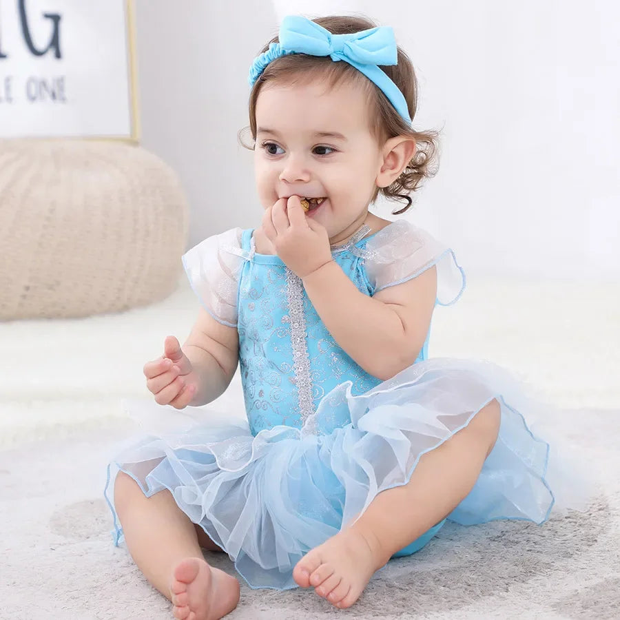 Baby Romper Tutu Dress with Headband Infant Baby Girl Princess Clothes Cute Design Kids Dress Halloween Party Costumes Outfit - Charlie Dolly