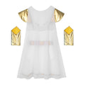 Womens Ancient Greek Roman Godness Empress Cosplay Costume Cape Leotard Dress Toga with Wristbands for Halloween Theme Party - Charlie Dolly