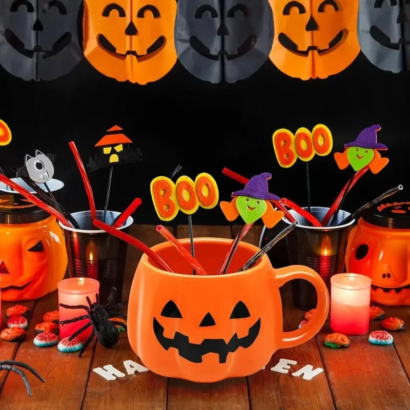 1pc 400ml Halloween Pumpkin Mug Decor Halloween Pattern Mug Ceramic Cute Pumpkin Coffee Cup Birthday Tabletop Drinkware Gifts - Charlie Dolly