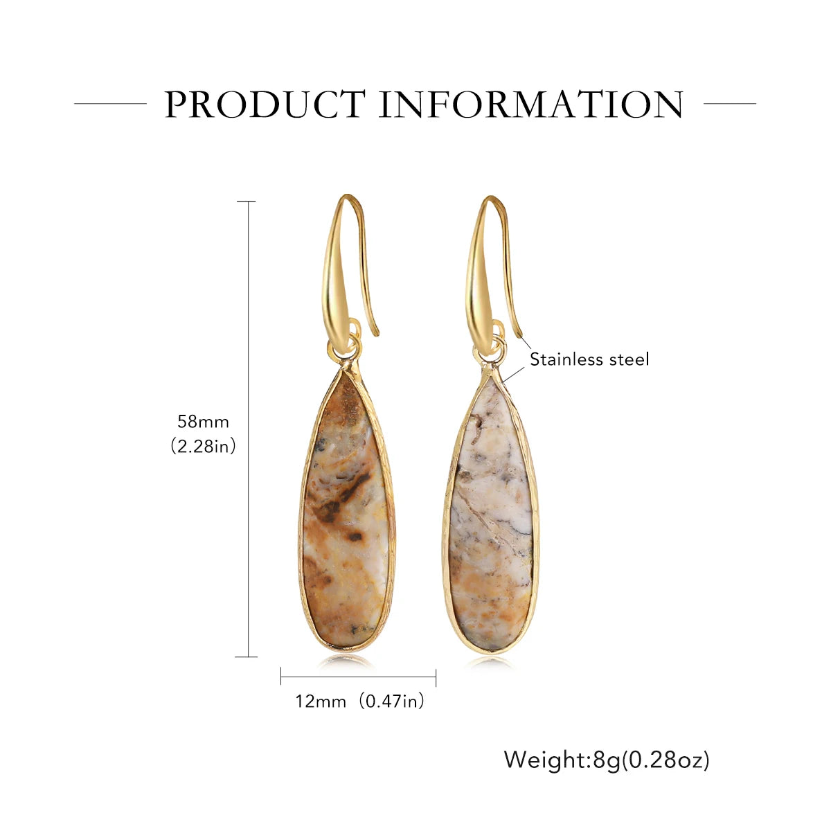 Rose Quartz Clear Quartz Teardrop Healing Earrings Jewelry