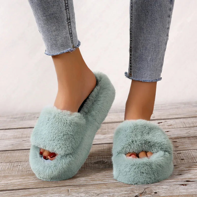 Womens Slippers Fuzzy Home Slippers Winter Fur Women Slippers 2023