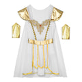 Womens Ancient Greek Roman Godness Empress Cosplay Costume Cape Leotard Dress Toga with Wristbands for Halloween Theme Party - Charlie Dolly