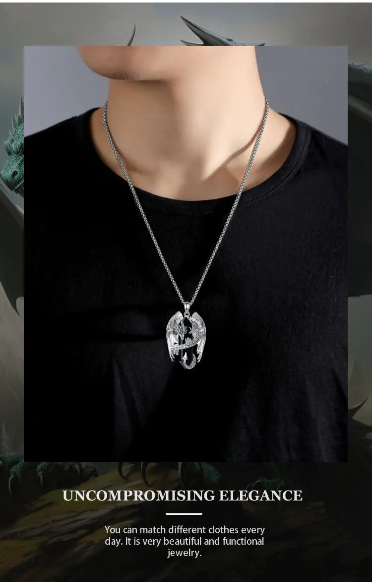 Dragon Obsidian Hexagonal Prism Necklace