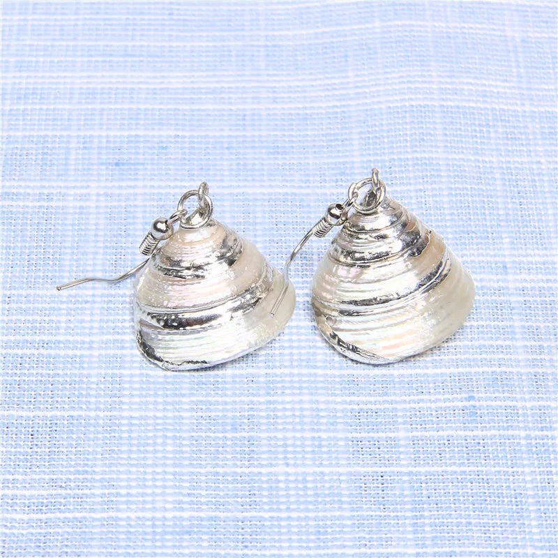 Natural Shell Scallop Drop Earrings Jewelry