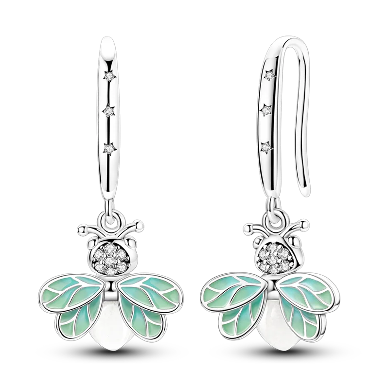 Sterling Silver Clover Butterfly Hoop Earrings Jewelry