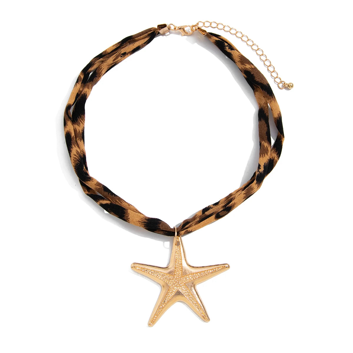 Conch, Starfish and Heart Ethnic Velvet Chain Necklace