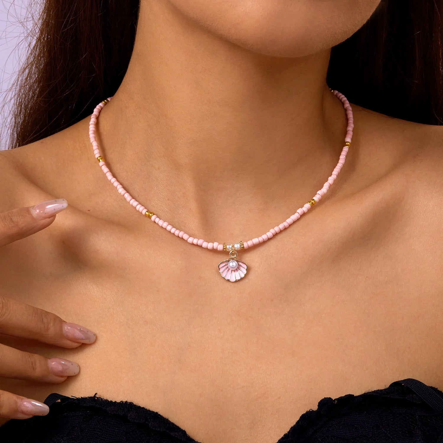 Double Layered Sea Shell and Starfish Boho Necklace