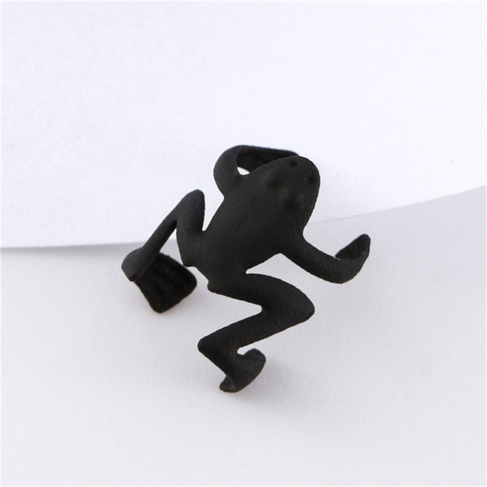Personality Green Frog Ear Cuffs Clip Earrings for Women Girls Cute Cartoon Animal No Piercing Aesthetic Earring Jewelry Gifts