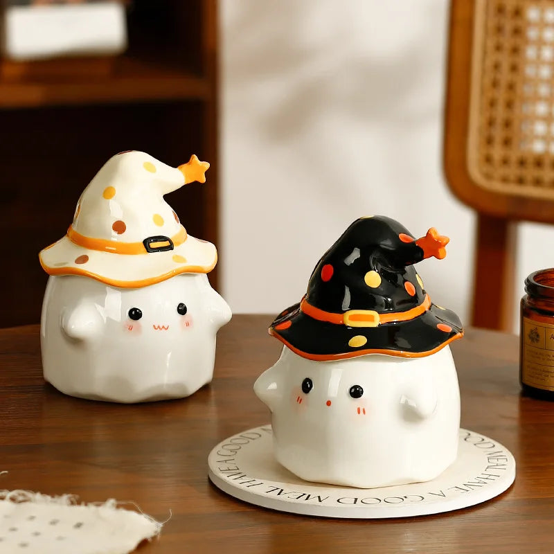 Funny Ghost Ceramic Mugs Coffee Cups with Lids Office Afternoon Tea Coffee Cup Halloween and Easter Gifts Friends - Charlie Dolly