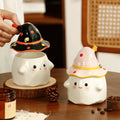 Funny Ghost Ceramic Mugs Coffee Cups with Lids Office Afternoon Tea Coffee Cup Halloween and Easter Gifts Friends - Charlie Dolly