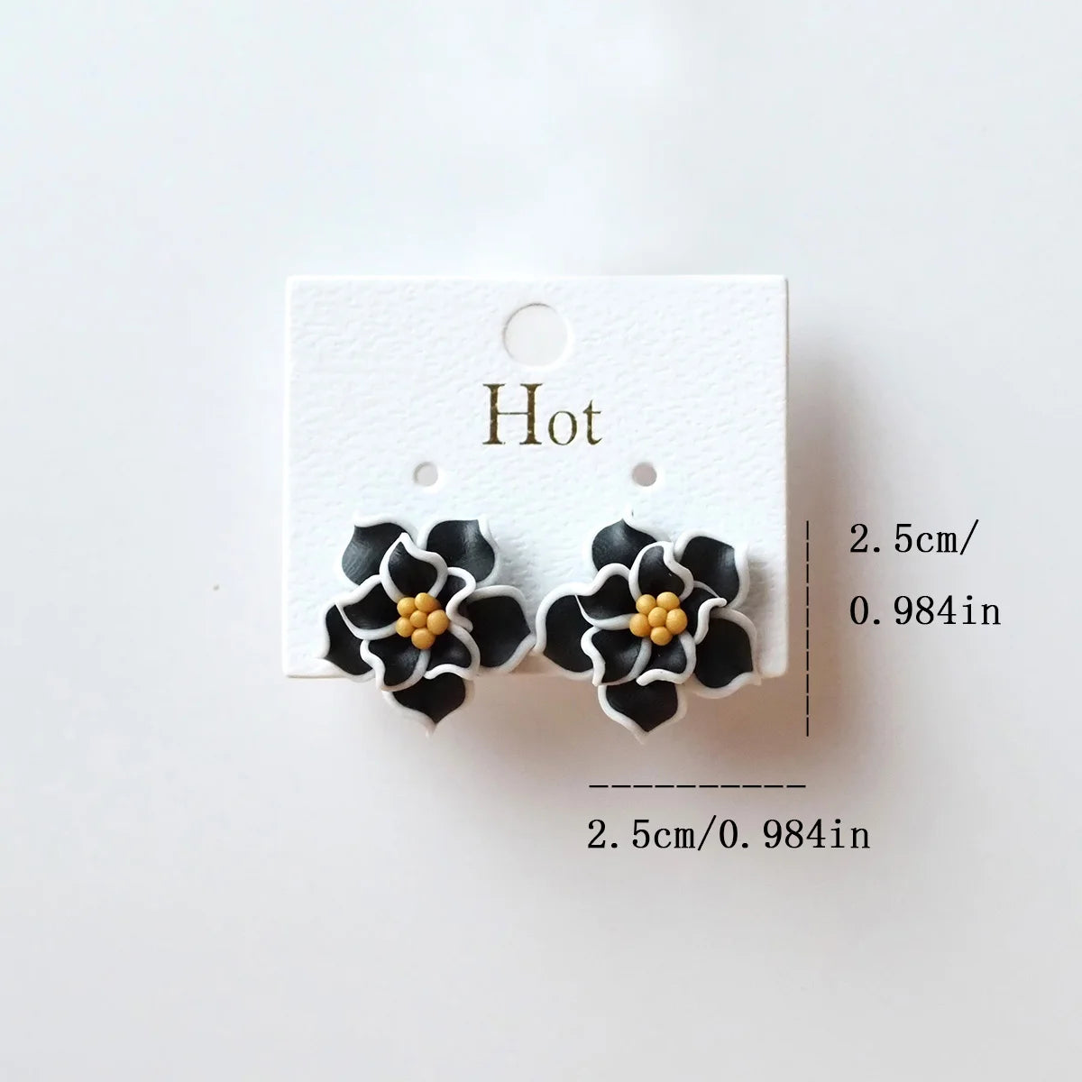3D Clay Flower Statement Stud Earrings Jewelry