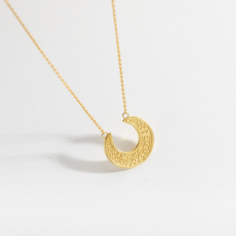 ANDYWEN 925 Sterling Silver Gold Coins Big Moon Pendant Necklace Long Chain Choker CZ Rock Punk Wedding Party Fine Jewels - Charlie Dolly