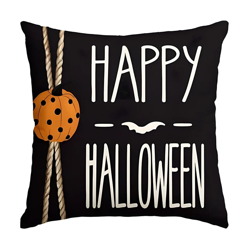 Halloween Pumpkin Ghost Pillowcase Happy Halloween Party Decorations For Home 2024 Trick or Treat Spider Bat Cat Pillow Covers - Charlie Dolly