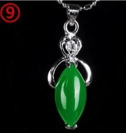 S925 Silver Green Jade Dragon Water-Drop Pendant, Sacred Guardian Amulet
