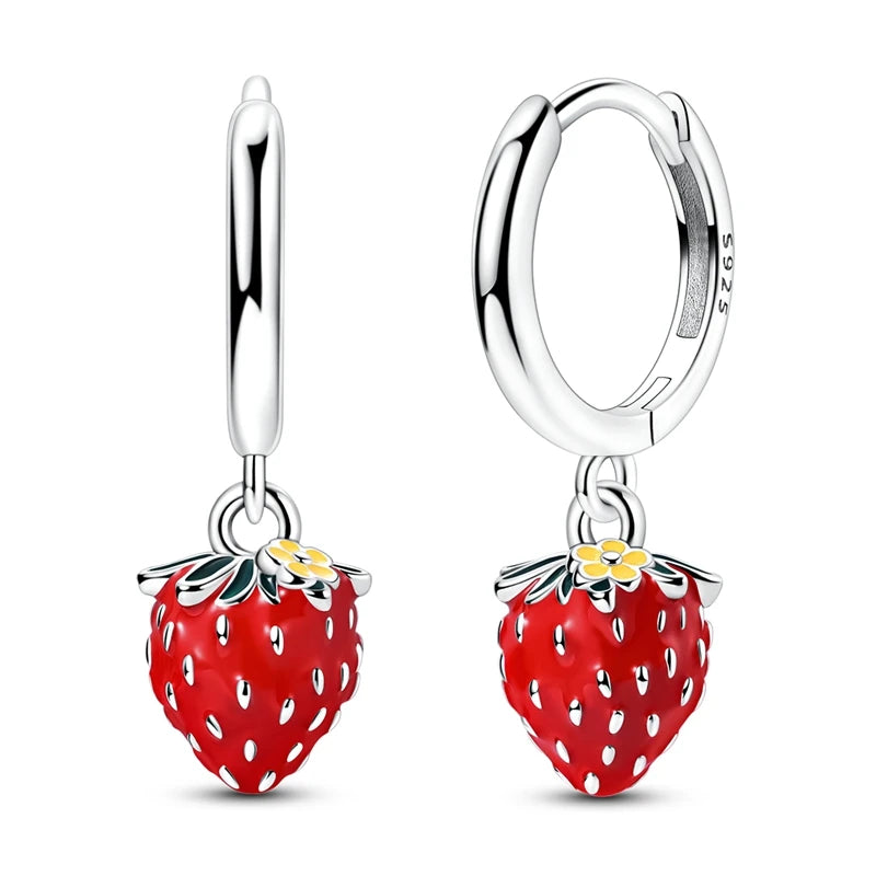 Sterling Silver Clover Butterfly Hoop Earrings Jewelry