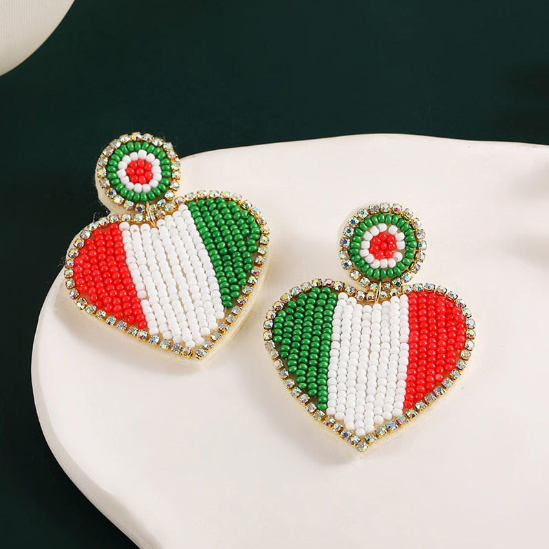 Bohemia Colorful Seed Beads evil eye Flower Drop Earrings For Women Handmade Tassel swan Statement Dangle Earrings Jewelry