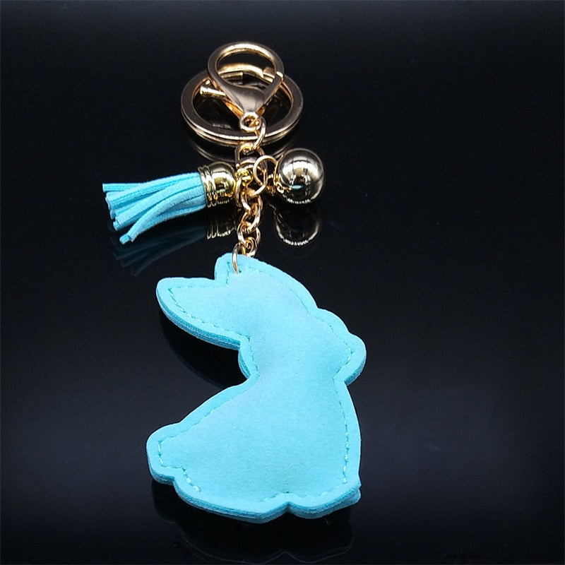 Fashion Lovely Rabbit Keychain for Women Gold Color Crystal Cute Animal Pendant Key Ring Jewelry porta chaves mulher KXHK67S01 - Charlie Dolly