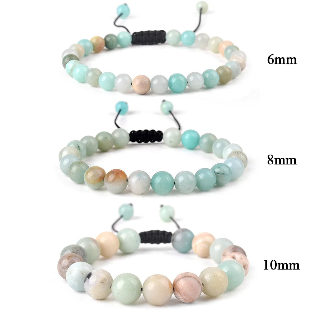 Natural Stone Beaded Bracelet — Tiger Eye, Agate & Lava