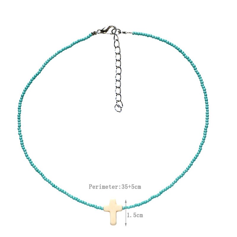 Handmade Beaded Shell Pendant Necklace Pearl Flower Clavicle Chain Vintage Turquoise Choker Necklace Jewelry for Women Gifts