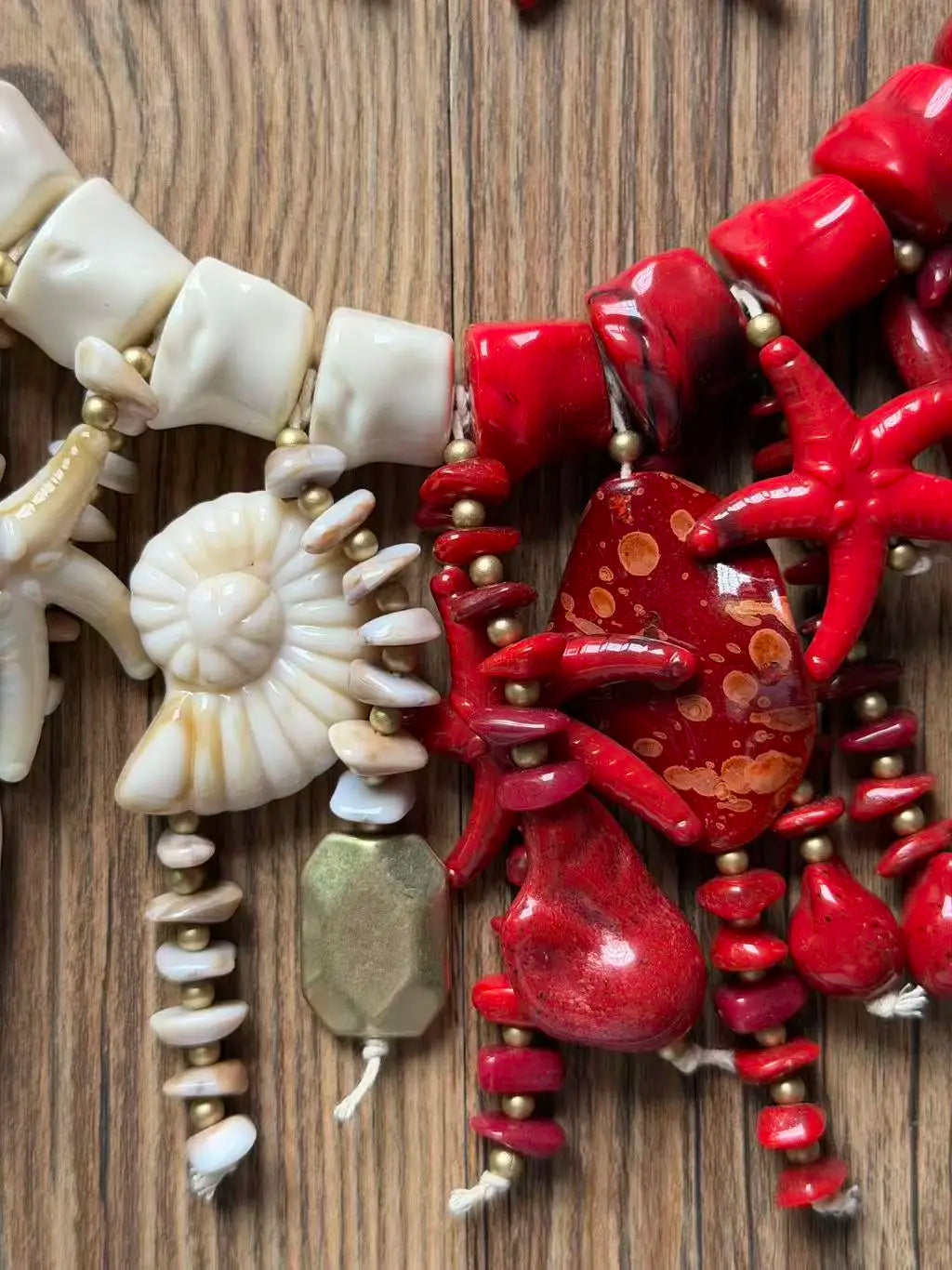 Statement Shell and Starfish Handmade Beaded Necklace