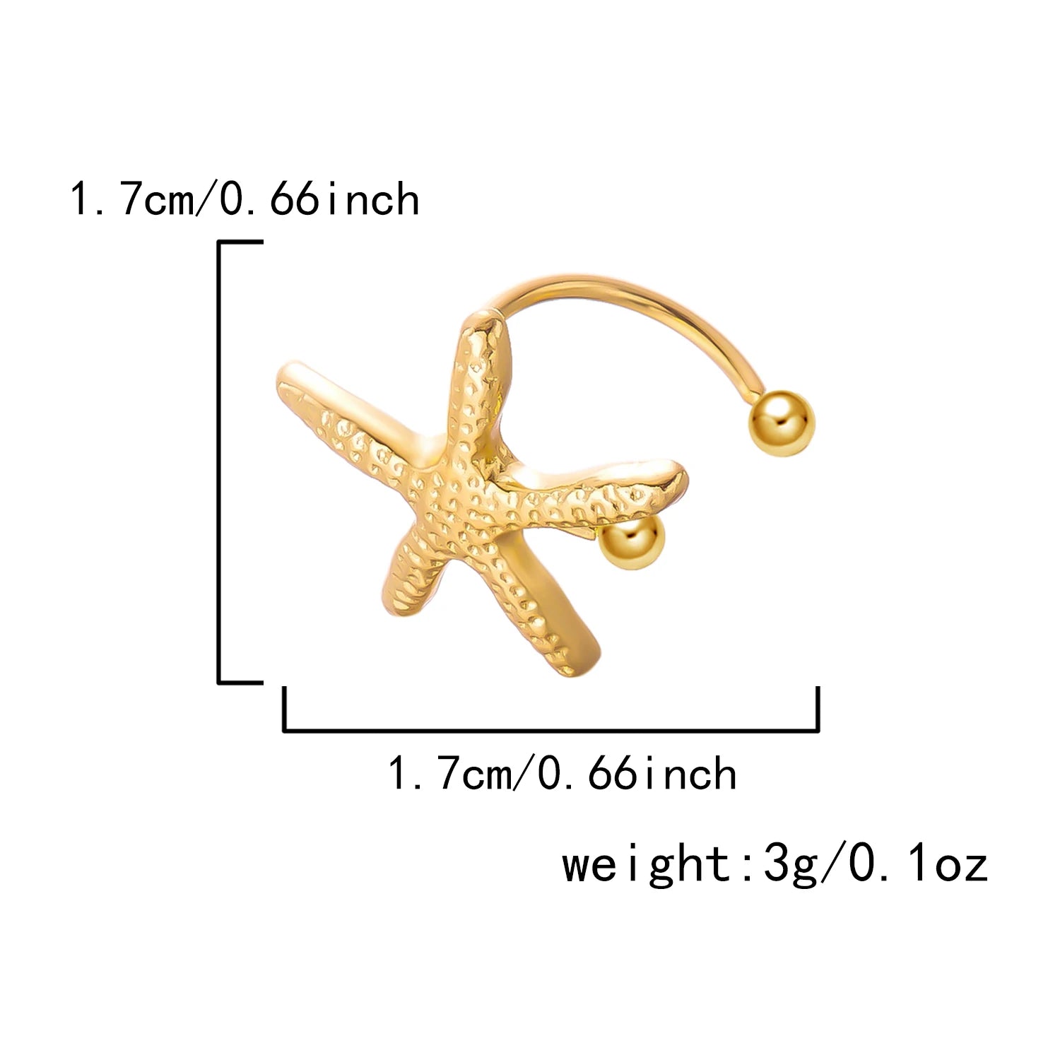 Starfish Shell Conch Ear Clip Earrings Jewelry