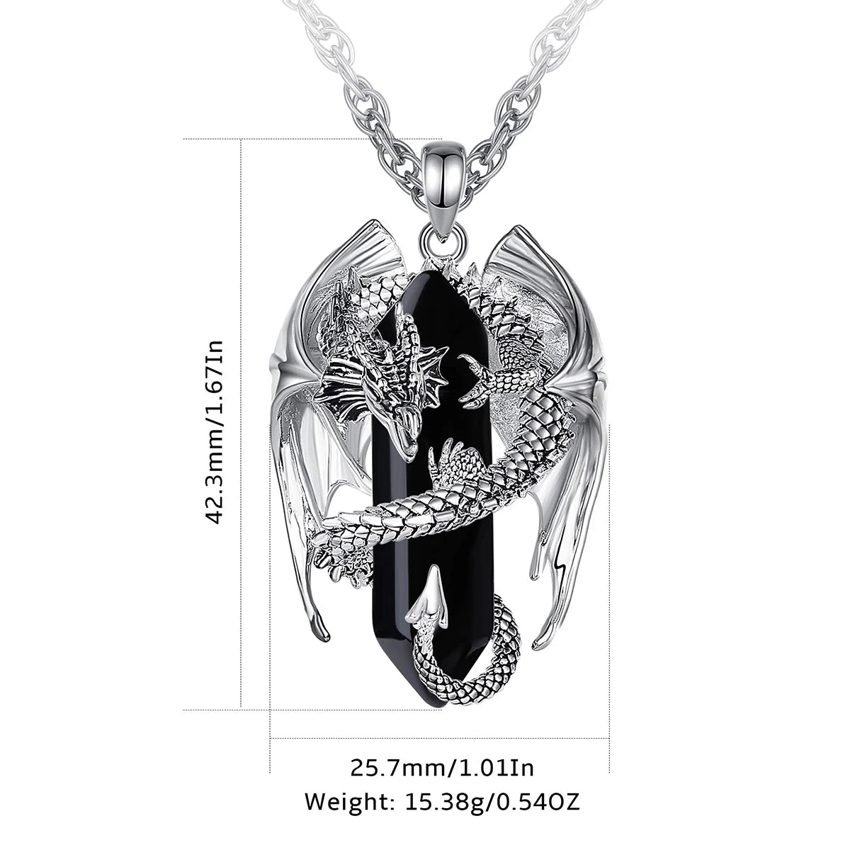 Dragon Obsidian Hexagonal Prism Necklace