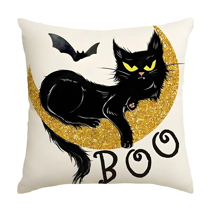 Halloween Pumpkin Ghost Pillowcase Happy Halloween Party Decorations For Home 2024 Trick or Treat Spider Bat Cat Pillow Covers - Charlie Dolly