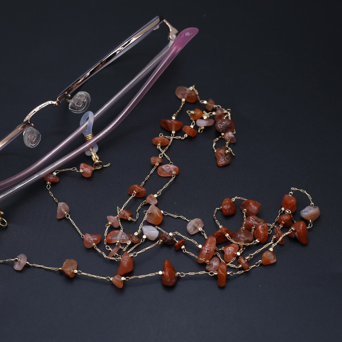 Natural Crystal Glasses Chain Trendy Quartzs Eyeglasses Chains for Women Men Glasses Mask Accessories Wholesale Length 80cm