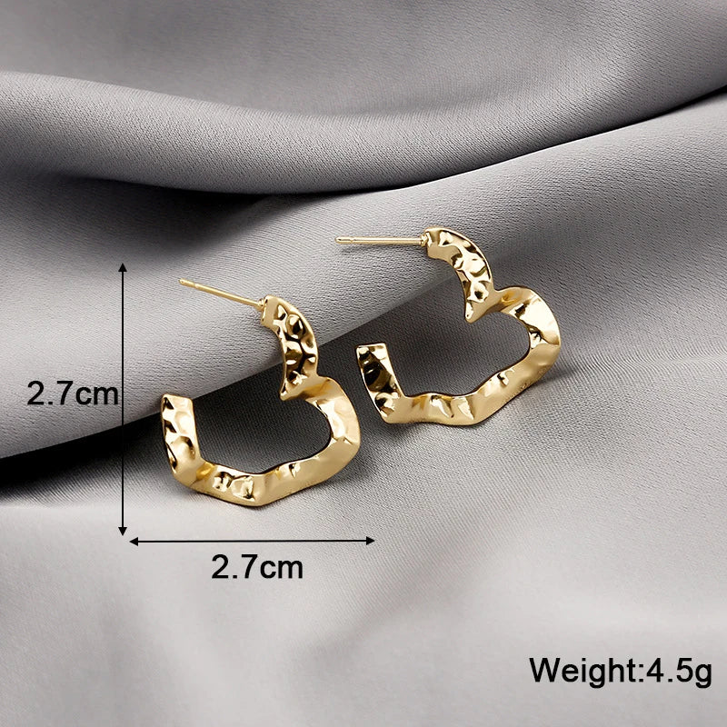 Twisted Gold Metal Geometric Dangle Earrings Jewelry