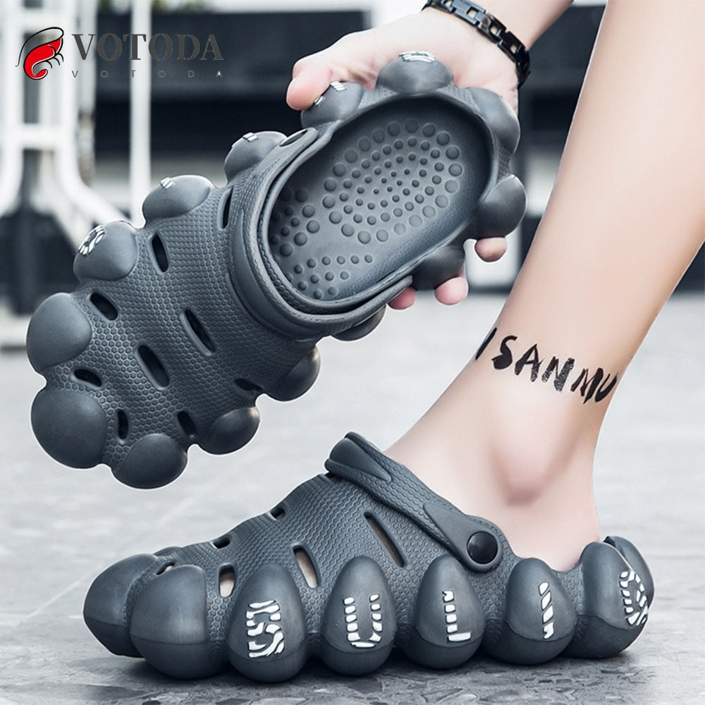Summer Men Sneakers Slippers Bubble Slides Soft EVA Thick Sole Sandals Fashion Outdoors Hollow Clogs Women Man Beach Shoes